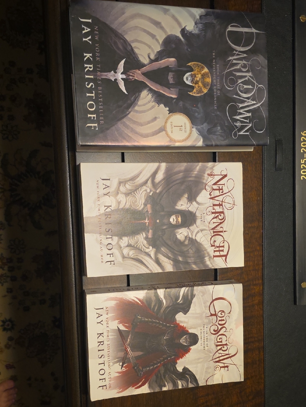 The Nevernight Chronicle Trilogy by Jay Kristoff - Dark, Cream & Red Covers